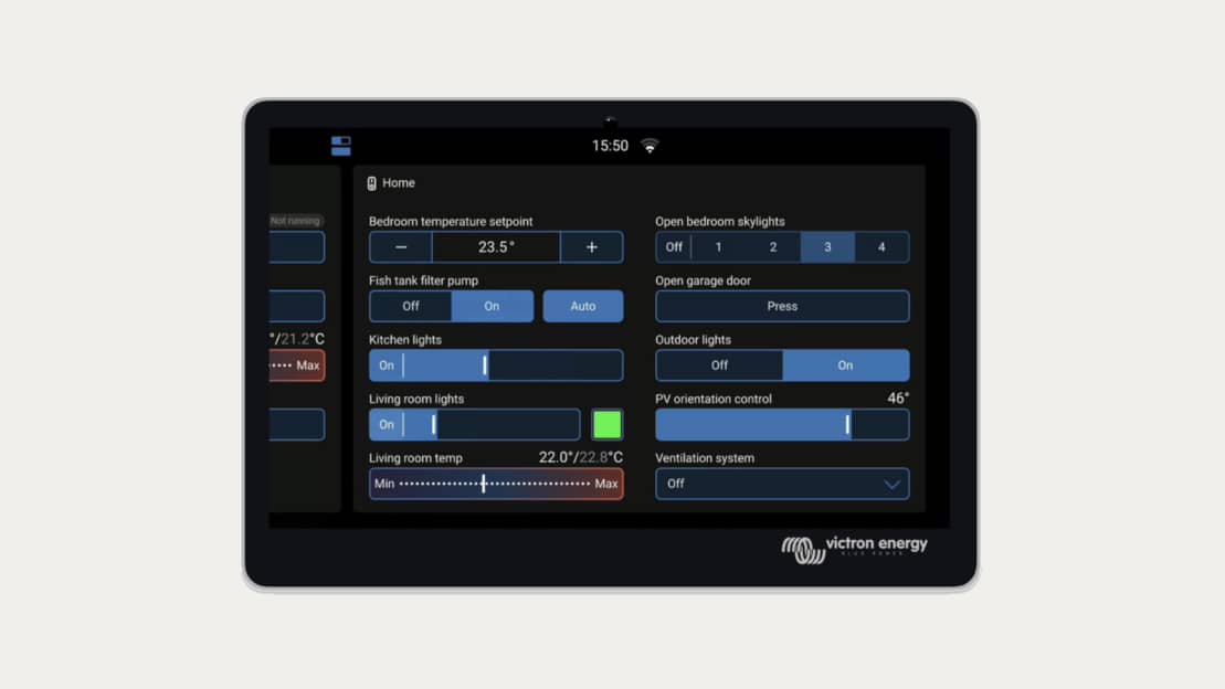 Панель перемикачів Venus OS v3.70 GX