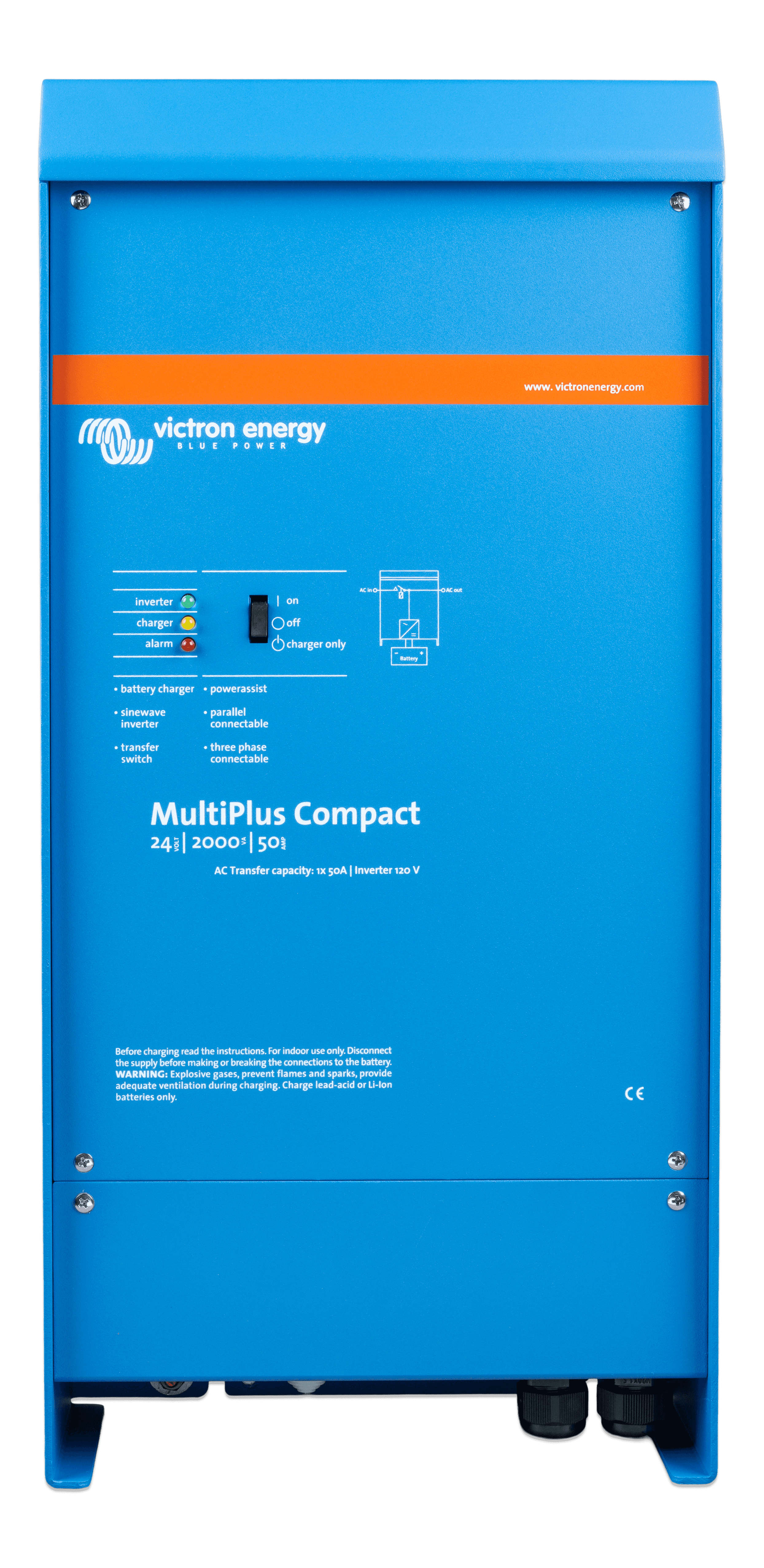 MultiPlus Compact 24V 2000VA 50A 50A 120V VE-Bus  (front)  thumbnail