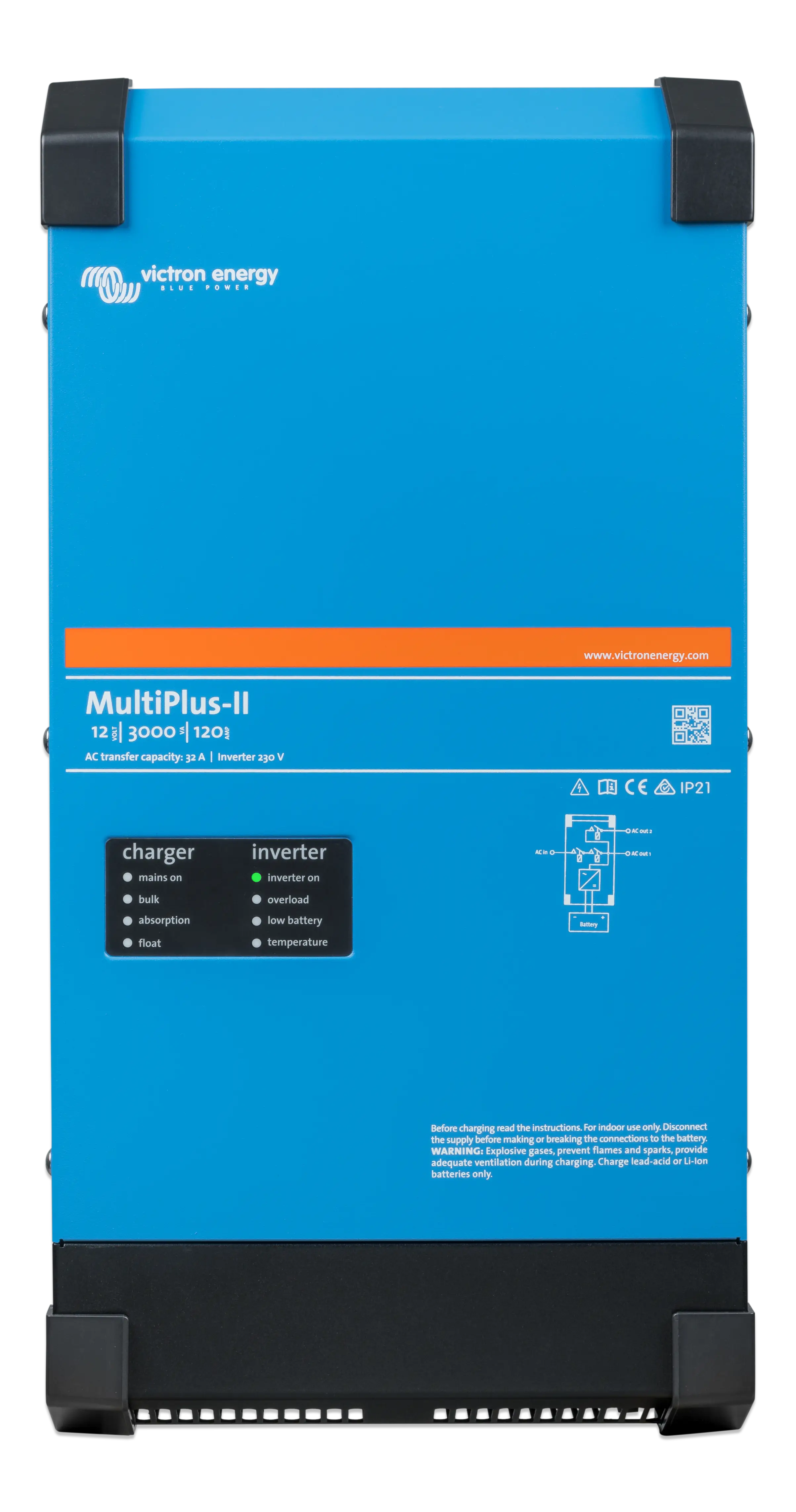 MultiPlus-II 12V 3kVA 120-32 230V (front)  thumbnail